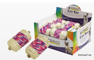 Играчка за котки Croci - въжен цилиндър, 6 см