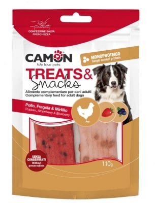 опълваща храна за кучета  пилешки сладолед с ягоди и боровинки.