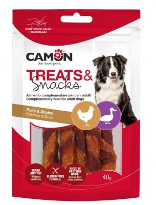 Допълваща храна за кучета мини пилешки и патешки пръчици.