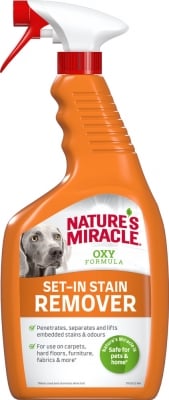 Nature's Miracle® Set-In Stain Remover Dog се насочва към дълбоко проникнали петна и миризми.709 мл.