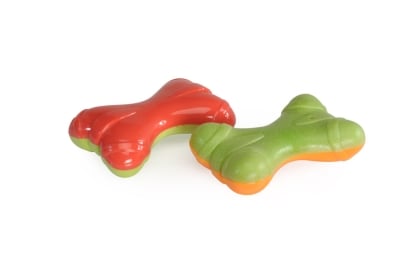  TPR Играчка за куче - двуцветен  кокал 10см.