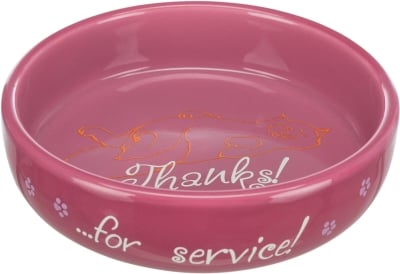 Червена керамична купа за котка