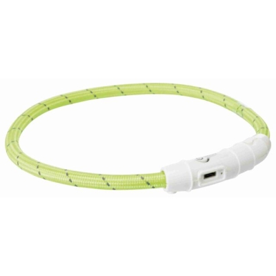 Нашийник Светещ USB nylon XS-S 35 SM/7MM GREEN
