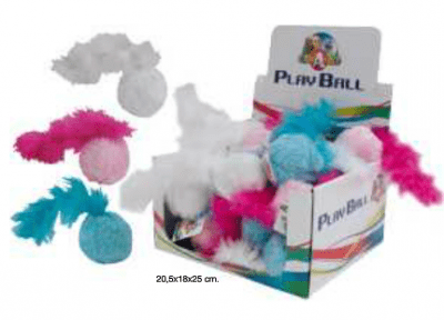 Играчка за коте Croci, топче с пера