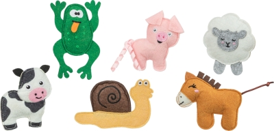 Котешки играчки във формата на селскостопански животни, пълнени с катнип за допълнително привличане и забавление  8–11 см