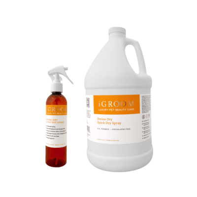 iGroom Divine Dry Quick Dry Spray е създаден специално за професионални груминг салони, които искат да работят по-бързо, без компромис с качеството на козината.  237мл.