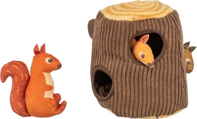 Плюшена играчка  Пън с катерица 16 см
