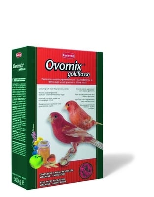 0.300 кг  Хранителна добавка за канарчета, вълнисти папагали и екзотични птици Padovan Ovomix goldRosso, червена