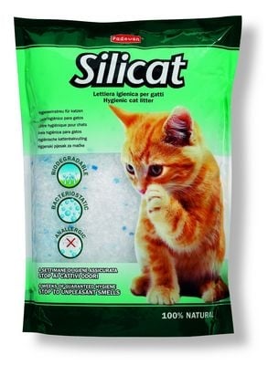 натурална Силиконова постелка за тоалетна на котки Padovan, 5l/2,2kg
