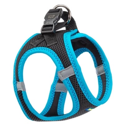 KAORI P S HARNESS BLACK/BLUE - Регулируем нагръдник за кучета със светлоотразителни нишки - синьо