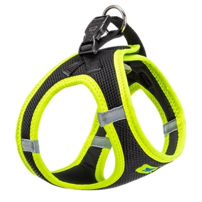 KAORI P M HARNESS BLACK/YELLOW - Нагръдник за кучета със светлоотразителни нишки - жълточерен