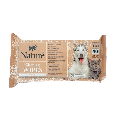 NATURE TALC WIPES (x40)– Почистващи кърпички с талк
