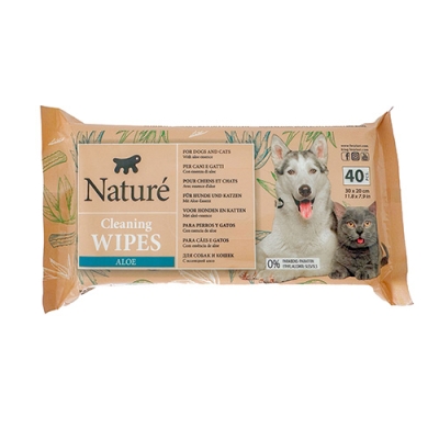 NATURE ALOE WIPES (x40)-Почистващи кърпички с алое вера