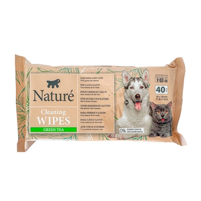 NATURE GREEN TEA WIPES (x40)-Почистващи кърпички със зелен чай