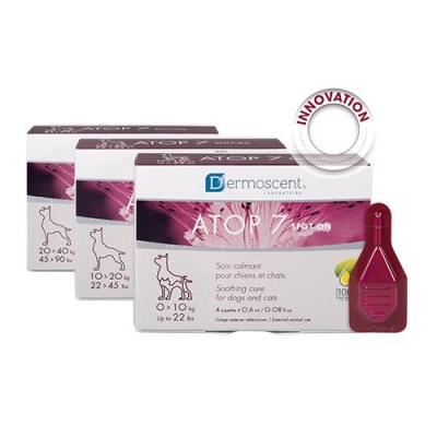 DERMOSCENT ATOP 7 - Успокояващ спот он за кучета склонни към алергии с тегло от 20 - 40 кг.