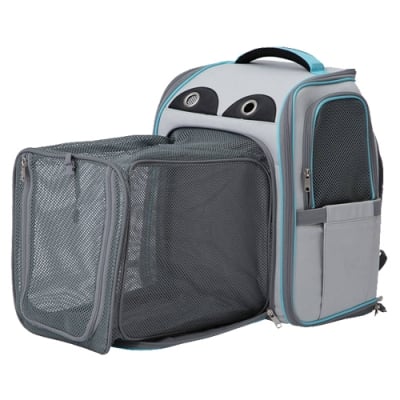 Backpack 42x39x26 - раница за кучета и котки - сиво/синя