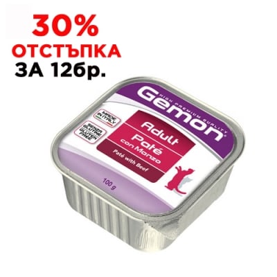0827 Терин GEMON ADULT CAT Veal100g-пастет с хапки, телешко