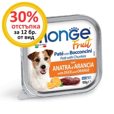 3239 Терин DOG MONGE FRUIT 100G- ПАТИЦА И ПОРТОКАЛ/КУЧЕ/