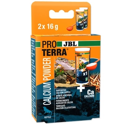 JBL PROTERRA CALCIUM POWDER - Минерална допълваща храна на прах за влечуги и земноводни, 2x25 ml