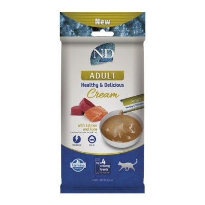 N&D OCEAN CAT CREAM WITH TUNA & SALMON ADULT 60  GR