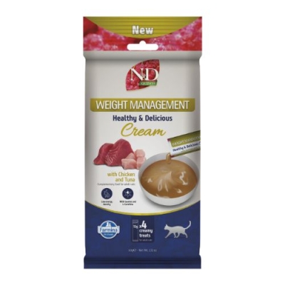 N&D QUINOA CAT WEIGHT MANAGEMENT CREAM WITH CHICKEN & TUNA 60  GR