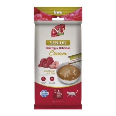 N&D QUINOA CAT SENIOR CREAM WITH CHICKEN & TUNA60  GR