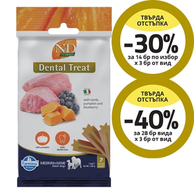 TREAT ND PUMPKIN DOG LAMB PUMPK BLUEB100g ADULT MED/MAX - лакомство