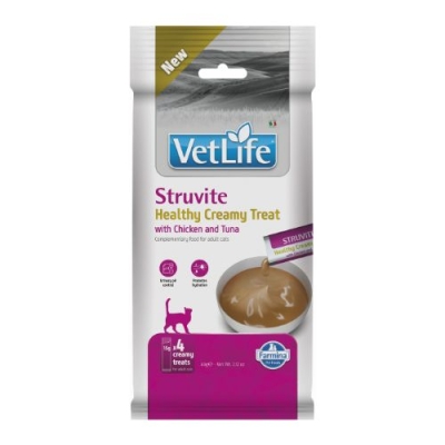 TREAT VET LIFE CAT STRUVITE CREAMY  WITH CHICKEN & TUNA 60  GR