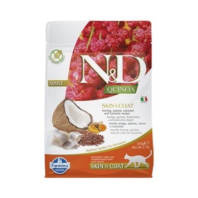 N&D CAT QUINOA SKIN&COAT ХЕРИНГА  0.300 KG