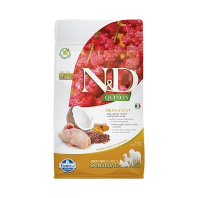 N&D DOG QUINOA SKIN&COAT QUAIL 0.800 KG с пъдпъдък