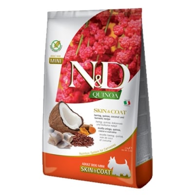 N&D DOG QUINOA SKIN&COAT HERRING ADULT MINI  0.800 KG