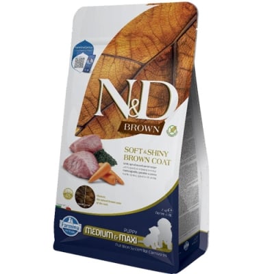N&D DOG BROWN PUPPY MED/MAX 2 KG  LAMB, SPIRULINA AND CARROT