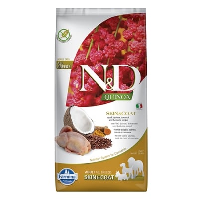 N&D DOG QUINOA SKIN&COAT QUAIL 7 KG с пъдпъдък