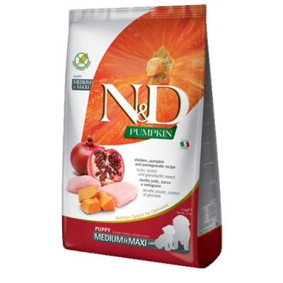 N&D PUMPKIN DOG CHICK&POMEGR.PUPPY MED&MAXI  12 KG