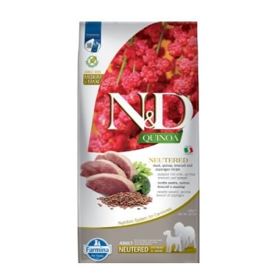 N&D QUINOA DOG DUCK, BROC.&ASPAR. NEUTERED ADULT MED&MAXI 12 KG