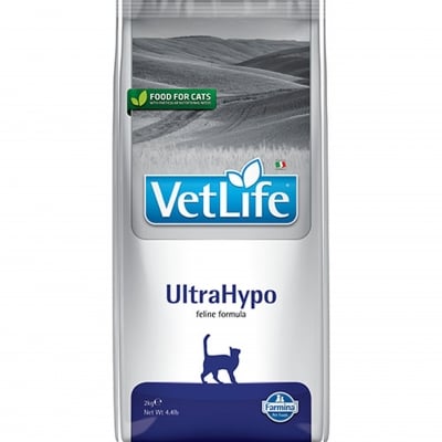Farmina Vet Life UltraHypo - Лечебна храна за котки с дерматози, загуба на козина и чревни проблеми, 400 гр.