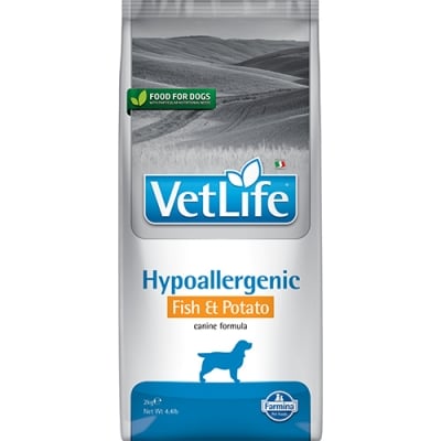 Farmina Vet Life Hypoallergenic Fish & Potato - Лечебна храна за кучета при дерматози изагуба на козина, 2 кг.