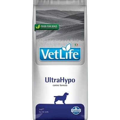 Farmina Vet Life UltraHypo - Лечебна храна за кучета с хранителни алергии,дерматози и загуба на козина, 2 кг.