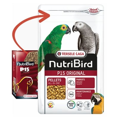NUTRI BIRD P15  ORIGINAL -  Пълноценна екструдирана храна  за ежедневно хранене на големи папагали, 1 кг.