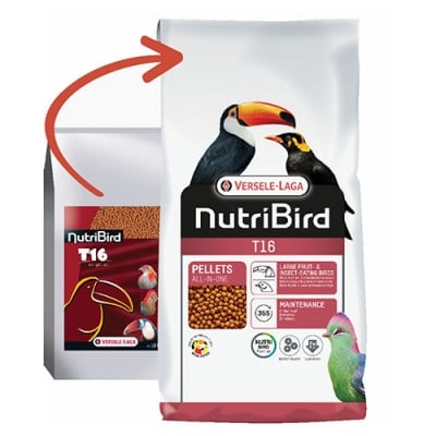 NUTRIBIRD T16 - TOUCAN  - Пълноценна екструдирана храна за тукани и други големи плодоядни птици, 10 кг.