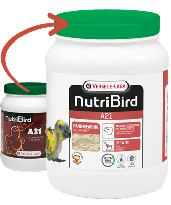 NUTRI BIRD A21 -FOR BABY BIRDS - Храна за ръчно хранене на новоизлюпени  големи папагали , 800 гр.