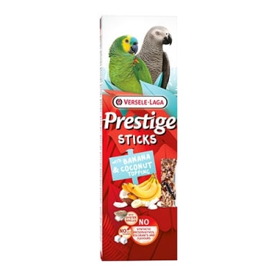 Prestige Sticks Parrots Banana & Coconut topping - Стикове за големи папагали с банан и кокос, 140 гр - 2 броя
