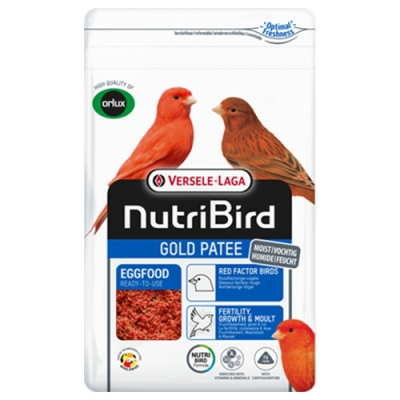 NutriBird GOLD PATEE RED  CANARIES - Допълваща яйчна храна за червени канарчета, 1 кг.