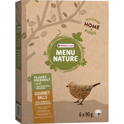 Menu Nature Gourmet balls with Peanuts / sunflowerseeds x6 540g - Високоенергийна храна за птици, 540 гр.