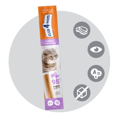 CLUB 4 PAWS CAT STICKS TURKEY AND LAMB Лакомство за котка