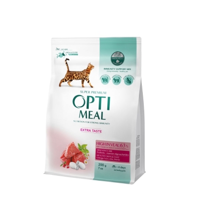 OPTIMEAL CAT ADULT WITH VEAL Супер премиум храна за котки с телешко