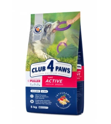 CLUB 4 PAWS DOG MEDIUM ADULT ACTIVE 5 KG – ХРАНА ЗА КУЧЕ