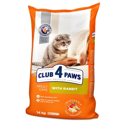 CLUB 4 PAWS CAT ADULT RABBIT Пълноценна, премиум храна за котки