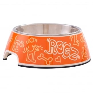 BOWL 03-CP ORANGE DOODLE medium