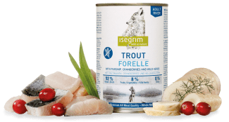 ISEGRIM 0.4 кг куче пъстърва, пащърнак и червени боровинки